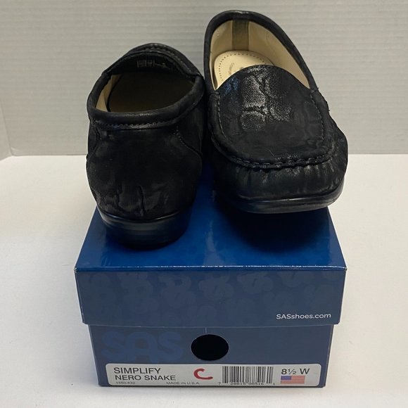 SAS Simplify Nero Snake Black Loafer like new - Picture 4 of 5